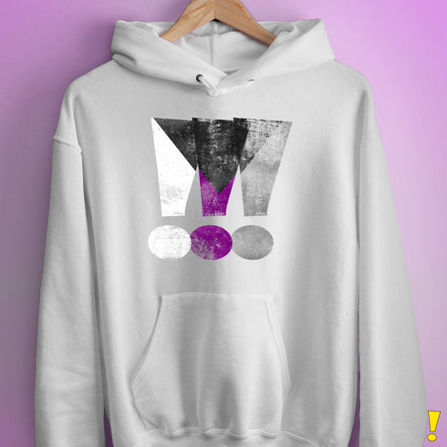 Demisexual Pride Grunge Exclamation Points Hoodie - White
